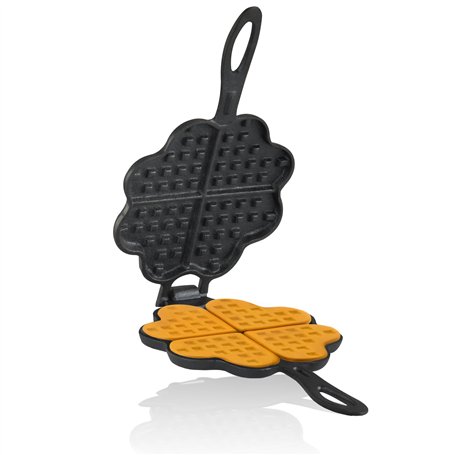 BBQ-Toro Gaufrier en fonte en forme de cœur | Gaufrier avec 2 tiges