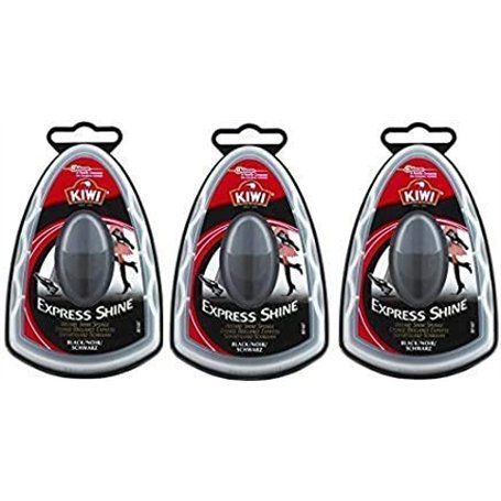 By 24x7 Kiwi Express Lot de 3 cires à chaussures en éponge Noir