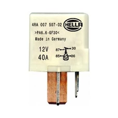HELLA 4Ra 007 507-021 Temporisateur De Préchauffage - 12V - 5Pôle - Relais À Courant De Travail - Couleur: Blanc