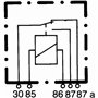 HELLA Relais, courant de travail - 12V - 5pôle - Relais inverseurs - avec support - 4RD 933 332-361