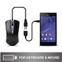 subtel Câble OTG pour Tablette Compatible avec Adaptateur Micro USB Câble USB on The Go PVC Connecteur Noir, périphériques USB