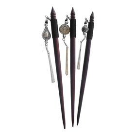 1 x Pic à Cheveux en Bois avec Ornements en Métal Bijoux Cheveux Barrette à Cheveux