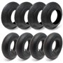 Wiltec Lot de 4x Pneus & 4x Chambres à air 4.00-8 pour Roues de brouette – avec Valve droite TR13 – capacité de charge max. 160