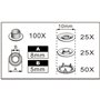 Alkan Pince 2 en 1 bouton pression et pince à œillets (Kit installation) avec œillets multicolores de 5 mm de diamètre du trou e