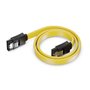 deleyCON 2x 0,5m Câbles S-ATA 3 + Adaptateur Secteur 4-Pin à 2x SATA - Câble de Données HDD SSD Avec Clip - 1x Prise Droite à 1x