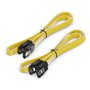deleyCON 2x 0,5m Câbles S-ATA 3 + Adaptateur Secteur 4-Pin à 2x SATA - Câble de Données HDD SSD Avec Clip - 1x Prise Droite à 1x