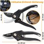 Hinrichs Secateur de Jardin en set - Cisailles à Haies avec Sac de Ceinture & Gants - Ciseaux pour Branches Racines Fleurs - Sec
