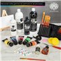 OfficeTree Peinture Acrylique Noire 1000ml à Base d'eau - Peinture Noire pour Toile - Peinture Acrylique 1L - Black Acrylic Pain