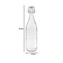 mikken Lot de 2 bouteilles en verre de 1 l avec bouchon mécanique en porcelaine avec étiquettes