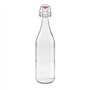 mikken Lot de 2 bouteilles en verre de 1 l avec bouchon mécanique en porcelaine avec étiquettes