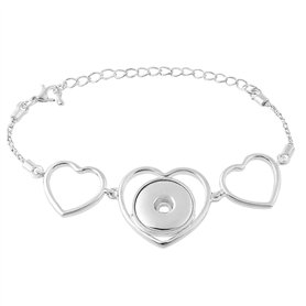 ANDANTE Bracelet en métal pour boutons pression Chunks (18-22 cm) Compatible avec tous les fabricants Chunk