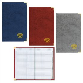 Téléphone Livre Carnet d'adresses env. DIN A5 avec coins en laiton Bleu
