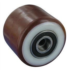 Rollentechnik Roulette en polyuréthane pour transpalette 82 x 90 mm Longueur d'encastrement 90 mm Alésage : 25 mm
