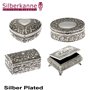 silberkanne Boîte à Bijoux Filigran Rose L 12 cm Plaqué Argent