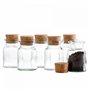 Lot de 6 pots à épices Mambocat - Volume de 150 ml - Pots en verre réutilisables avec bouchon en liège - Verre rond de qualité -