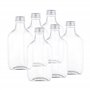 MamboCat Lot de 6 flacons de poche 200 ml I Flasque en verre avec bouchon à vis argenté I Bouteilles à liqueur à remplir I Boute