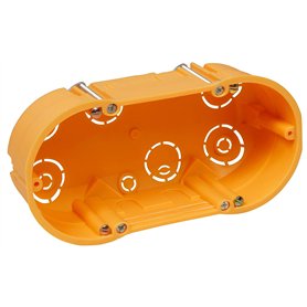 MC POWER 1534667 Boîte murale double avec vis Orange 143 x 48 mm