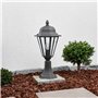Lindby Luminaire extérieur Edana en Noir Aluminium (1 lampe,à E27), Borne lumineuse, borne luminaire pour socle