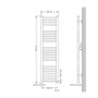 ECD Germany Radiateur Electrique avec Elément Chauffant 1200W - 300 x 1400 mm - Blanc - Connexion Latéral - Forme Droit - Kit Mo
