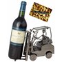 BRUBAKER - Porte-Bouteille de vin - Cariste/Chariot élévateur - Métal - Carte de vœux Incluse - Idée Cadeau Originale - Objet dé