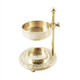 NKLaus encensoir Laiton doré brûleur d'encens réglable Bougie à Chauffe-Plat encens 2206