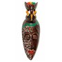 Wogeka - Masque mural Batik ethno de 50 cm - Style africain en bois comme idée cadeau pour décoration d'anniversaire de Noël - s