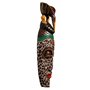 Wogeka - Masque mural Batik ethno de 50 cm - Style africain en bois comme idée cadeau pour décoration d'anniversaire de Noël - s