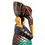 Wogeka - Masque mural Batik ethno de 50 cm - Style africain en bois comme idée cadeau pour décoration d'anniversaire de Noël - s