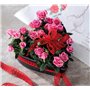 Matches21 Pot de fleurs en forme de cœur résistant aux intempéries pour l'extérieur – Grand bol décoratif noir marbré comme bac 