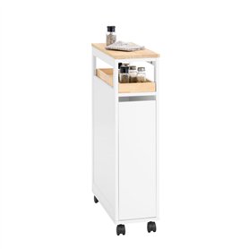 SoBuy Étagère de Niche à roulettes en Bois Meuble de Rangement Cuisine Salle de Bain Chariot Placard Alcôve Chariot de Service -