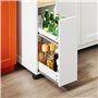 SoBuy Étagère de Niche à roulettes en Bois Meuble de Rangement Cuisine Salle de Bain Chariot Placard Alcôve Chariot de Service -