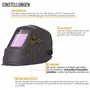 LY800H Casque de soudage Automatique avec True Color Vraie Couleur Filter, 4 capteurs de Haute qualité, Champ de Vision XXL (100