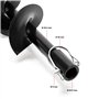Wiltec Vis sans fin de remplacement – Ø 100 mm, longueur 775 mm – en Fonte – pour Perceuse de sol, Tarière thermique creuse – Fo