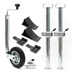 WilTec Kit Béquille de remorque avec 10 pièces – Roue Jockey