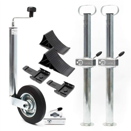 WilTec Kit Béquille de remorque avec 10 pièces – Roue Jockey