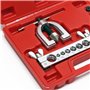 WilTec Coffret Outil sertissage de Tubes en Alu et Cuivre Dudgeonniere à Battre Les collets 45°& 7 Matrices