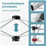 Wiltec Tonnelle de Jardin Pliante étanche – 2,5 x 2,5 x 2,7 m – Couleur Blanche – avec Fermeture Centrale et Cadre Robuste – Ten