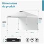 Wiltec Pavillon Pop-up Tonnelle de Jardin Pliante – 3 x 3 x 2,79 m – Couleur Blanche – avec Paroi latérale Roues Fermeture One P