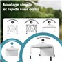 Wiltec Pavillon Pop-up Tonnelle de Jardin Pliante – 3 x 3 x 2,79 m – Couleur Blanche – avec Paroi latérale Roues Fermeture One P