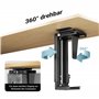 Toboli Support PC sous Bureau 10kg Réglage en continu Hauteur Largeur Pivotant 360° 175x146x583mm Support Boitier Ordinateur Esp