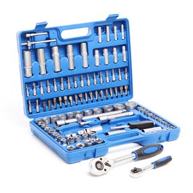 Wiltec Jeu de clés à douilles 108 pcs. Coffret à cliquet Entraînement 1/2" (12