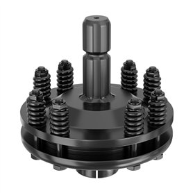 Embrayage de Cardan 6 Dents Raccord Arbre de transmission 1 3/8" Filet Femelle Mâle 1200Nm max. Noir