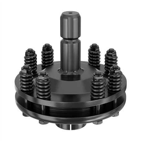 Embrayage de Cardan 6 Dents Raccord Arbre de transmission 1 3/8" Filet Femelle Mâle 1200Nm max. Noir