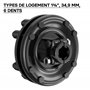 Embrayage de Cardan 6 Dents Raccord Arbre de transmission 1 3/8" Filet Femelle Mâle 1200Nm max. Noir