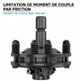 Embrayage de Cardan 6 Dents Raccord Arbre de transmission 1 3/8" Filet Femelle Mâle 1200Nm max. Noir