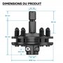 Embrayage de Cardan 6 Dents Raccord Arbre de transmission 1 3/8" Filet Femelle Mâle 1200Nm max. Noir
