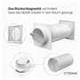 VIOKS Système Aération et Ventilation Extensible, Bouche VMC 125 mm, Traversée de Mur blanche avec Grille Aération et Clapet Hot