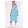 Schuerzenfabrik Blouse à fermeture Éclair pour robe de maison - Turquoise - 54