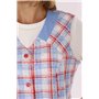 Schuerzenfabrik Blouse boutonnée pour femme - En tissu mélangé - À carreaux - Sans manches - Tablier de cuisine, Motif 12, 46