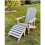 Repose-pied Confortable pour Fauteuil Bas de Jardin Effet Bois Gris Clair Résitant pour Jardin ou Terrasse Style Rustique et Cam